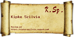 Kipke Szilvia névjegykártya